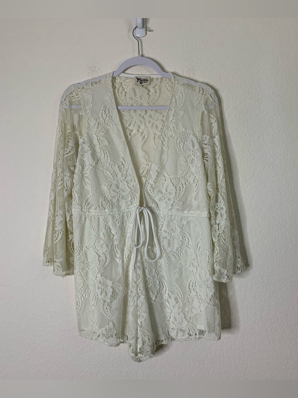Show me your mumu Womens lace long sleeve roxy romper S
